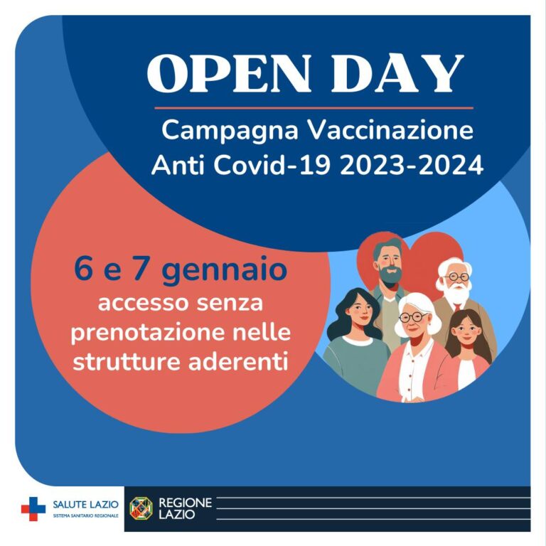 Il 6 e 7 gennaio tornano gli open day vaccinazione anti Covid-19