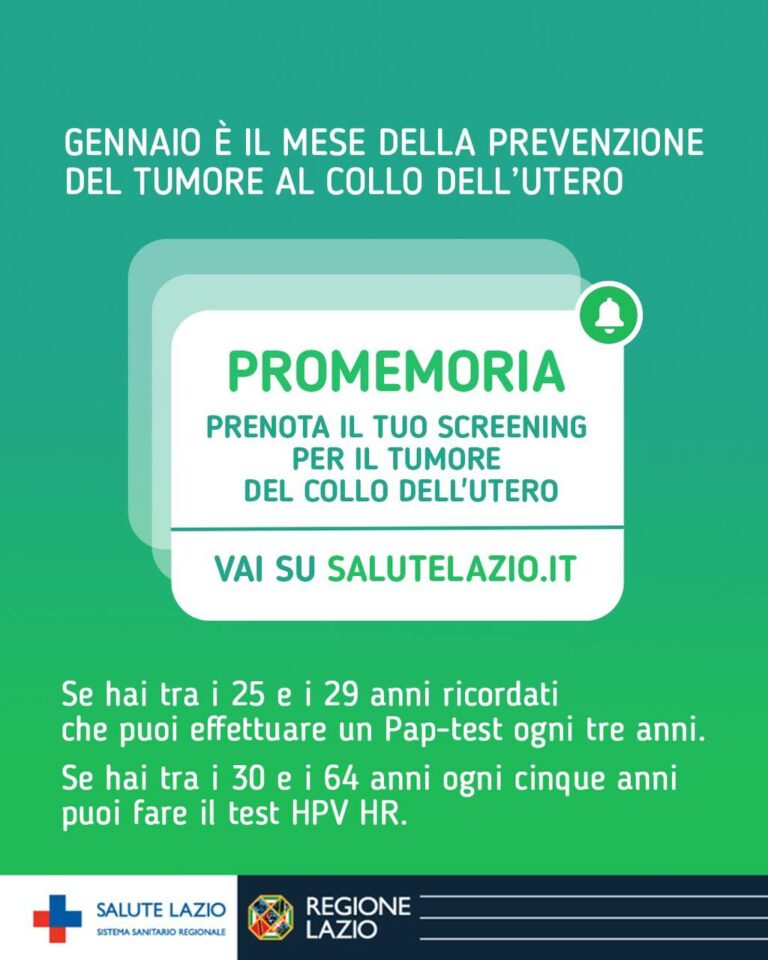 Gennaio è il mese dedicato alla prevenzione del tumore al collo dell’utero.