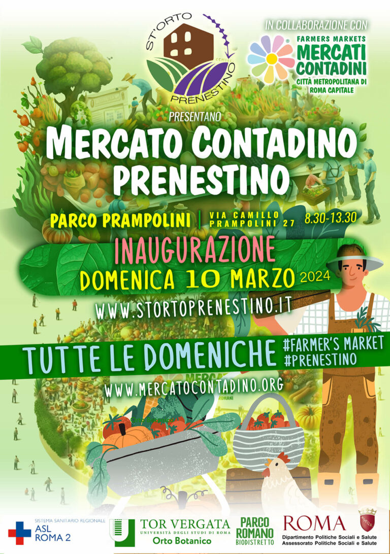 A grande richiesta, il Mercato Contadino Prenestino si farà ogni DOMENICA! Inaugurazione Domenica 10 Marzo 2024!