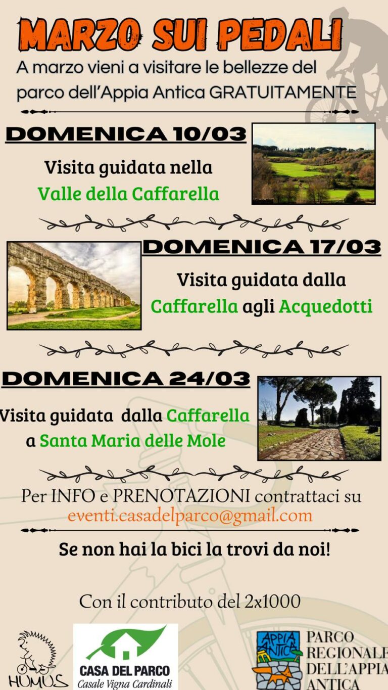 Marzo sui Pedali- visite guidate in Bicicletta 10-17-24 Marzo