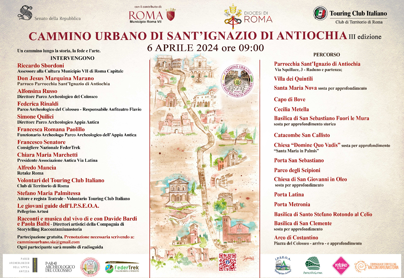 Terza edizione del Cammino Urbano di Sant’Ignazio di Antiochia