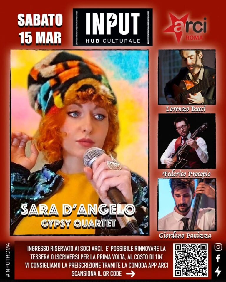 Sara D’Angelo Gypsy Quartet live all’Input Hub Culturale – Sabato 15 marzo 2025